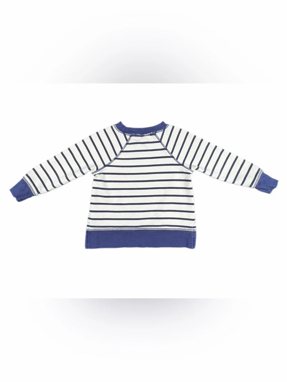 ANGEL DEAR Navy Stripe French Terry Raglan Sweatshirt - 12-18M